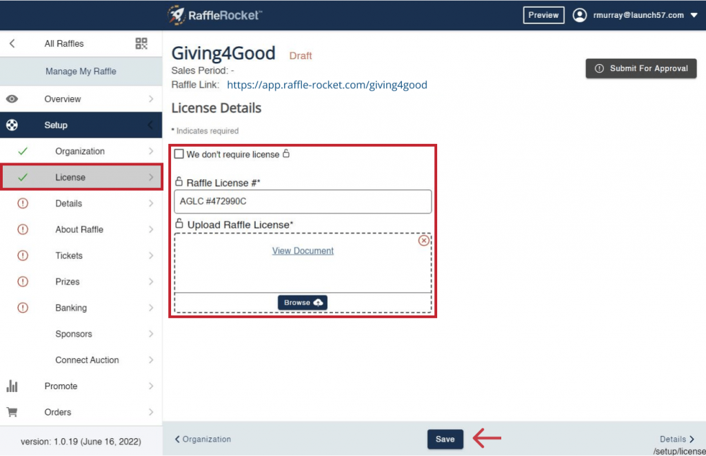 Raffle License Raffle Rocket